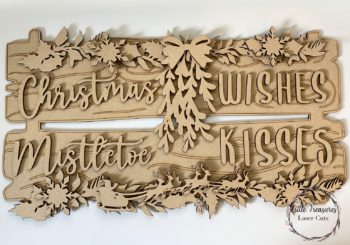 3mm mdf Christmas Wishes Signpost