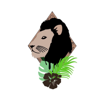 3mm mdf Lion Safari Animal & Leaves Plaque