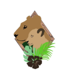 3mm mdf Lioness and Cub Safari Animal & Leaves Plaque