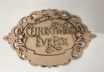 3mm mdf Layered Sleigh and Snowflakes Christmas Eve Box Topper