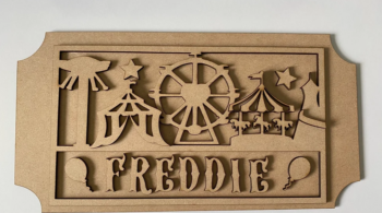 3mm mdf Rectangular Funfair Ticket Plaque