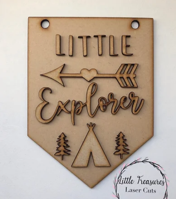 3mm mdf Little Explorer Flag