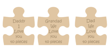 18mm Engraved Jigsaw Piece - Name - I or We Love You To Pieces