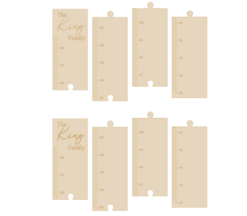 9mm mdf 4 piece Family Height Chart