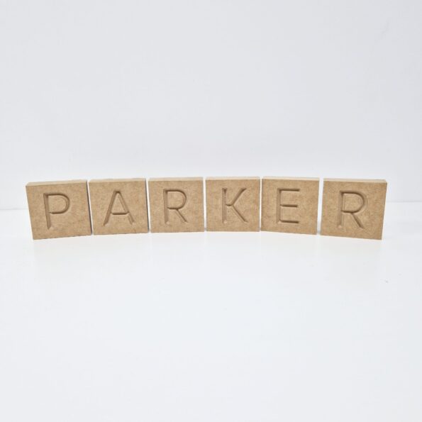 18mm mdf Engraved Alphabet Blocks – Upper and Lowercase