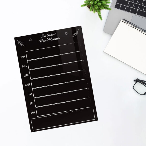 BLACK Acrylic MEAL Planner