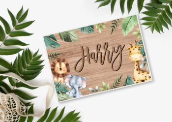 Personalised A2 Foamboard Jungle Board with mdf name