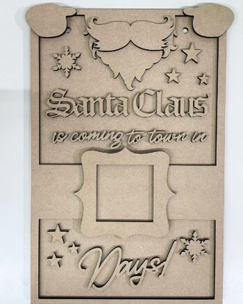 3mm mdf Santa Claus is Coming to Town in... Rectangular Plaque