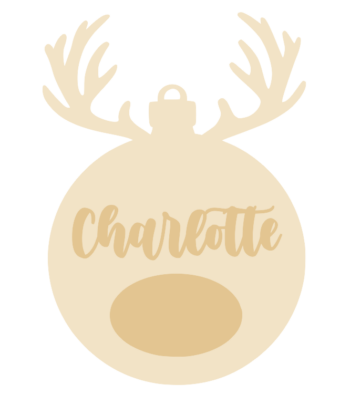 3mm mdf Personalised Rudolph Antler Bauble