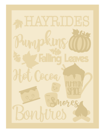 3MM MDF A3 Layered Rectangle - Hayrides Quote Sign