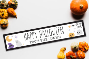 Personalised Halloween Foamboard Printed Sign - Cute Characters