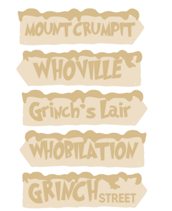 3mm mdf Grinch Signposts (5 signs)