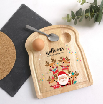 Printed TOAST SHAPED Breakfast Board - Festive Lights