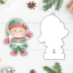 acrylic elf bauble and sticker