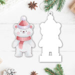 acrylic Polar-Bear bauble with sticker