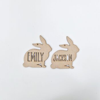 3mm mdf Personalised Hanging Rabbit Tag