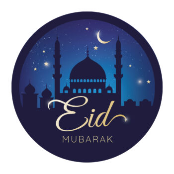 printed eid mubarak printed circle